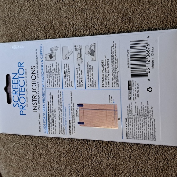 ByTech (2) 1pc Screen protector smartphone 5.5 inch NEW - Picture 5 of 5